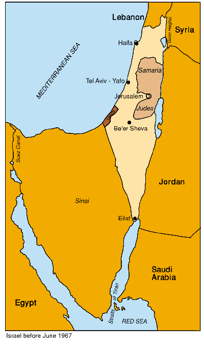 You can see the ancient lands of Samaria and Judea in the West Bank.