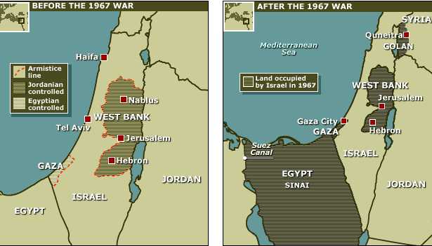 Israel Before And After 1967. lands Israel acquired as a